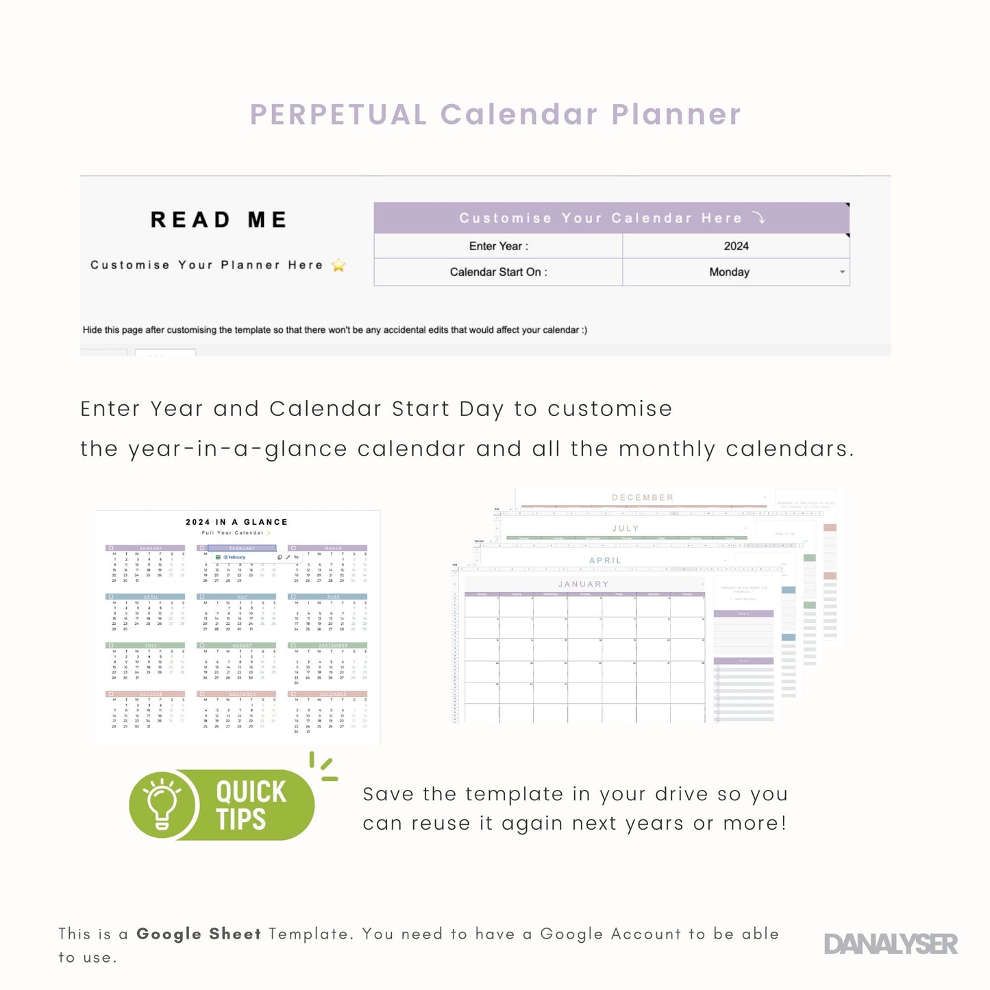 Google Sheets Calendar Planner