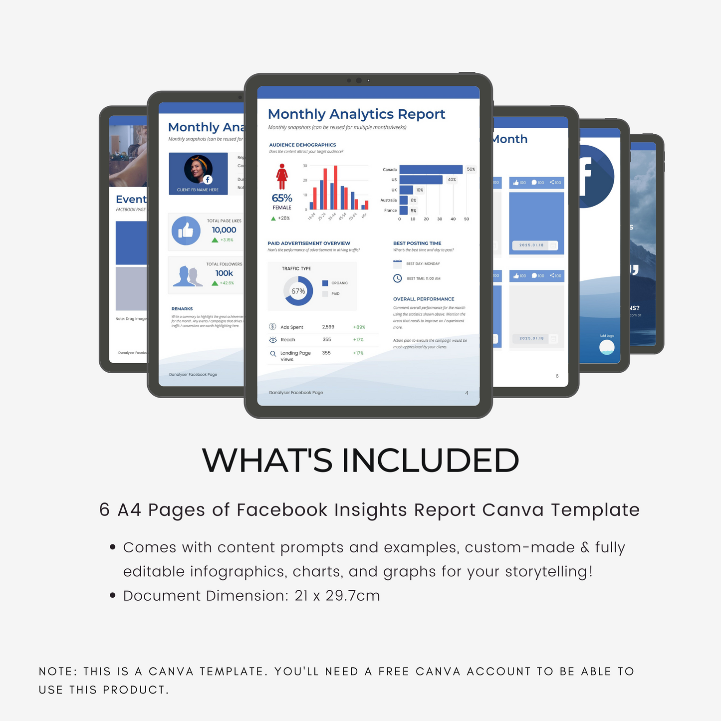 Social Media Report Canva Template