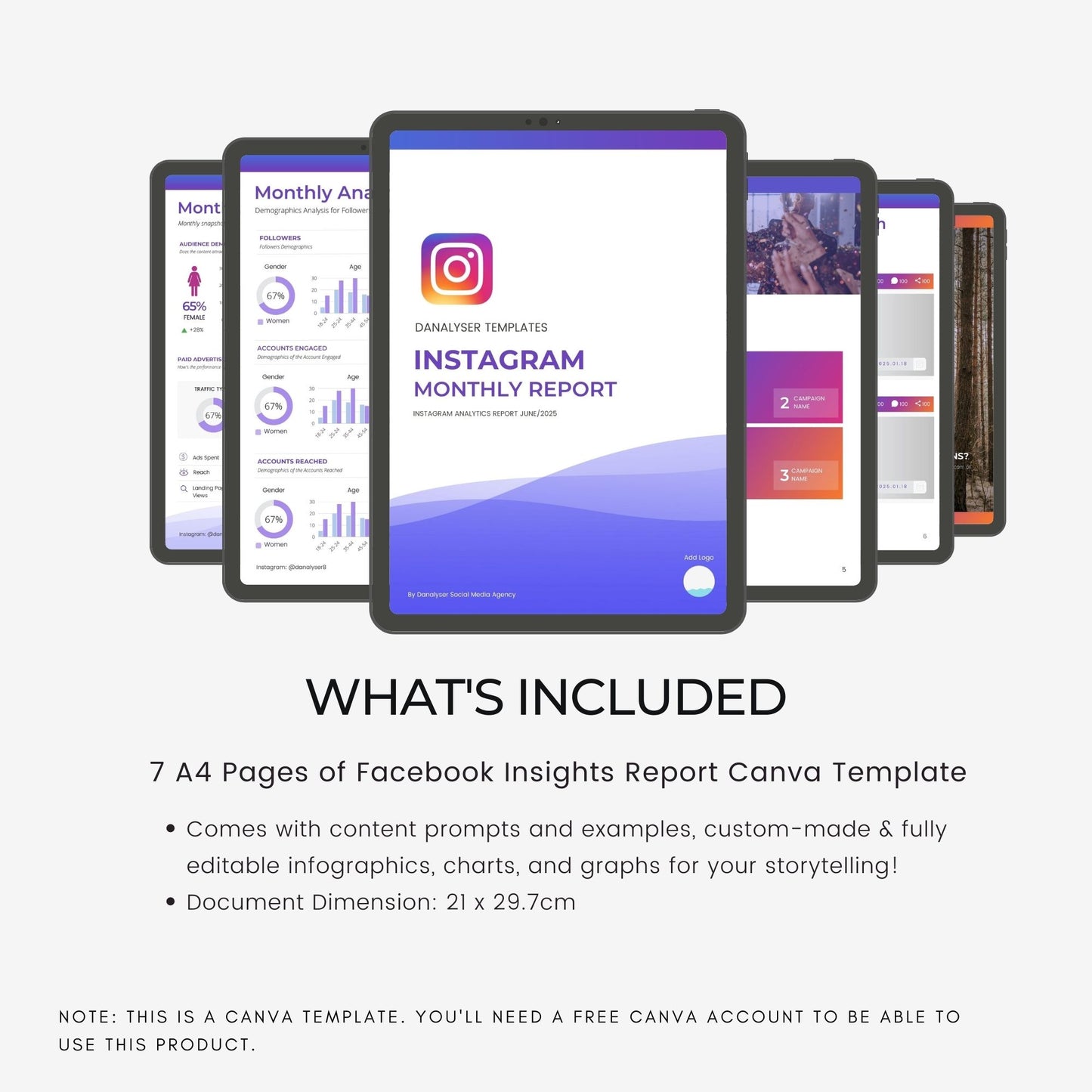 Social Media Report Canva Template