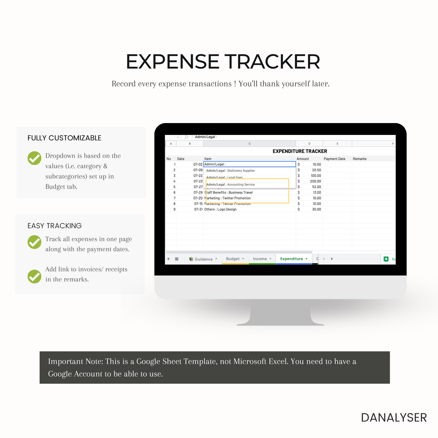 4 IN 1 Small Business Finance Planner Template