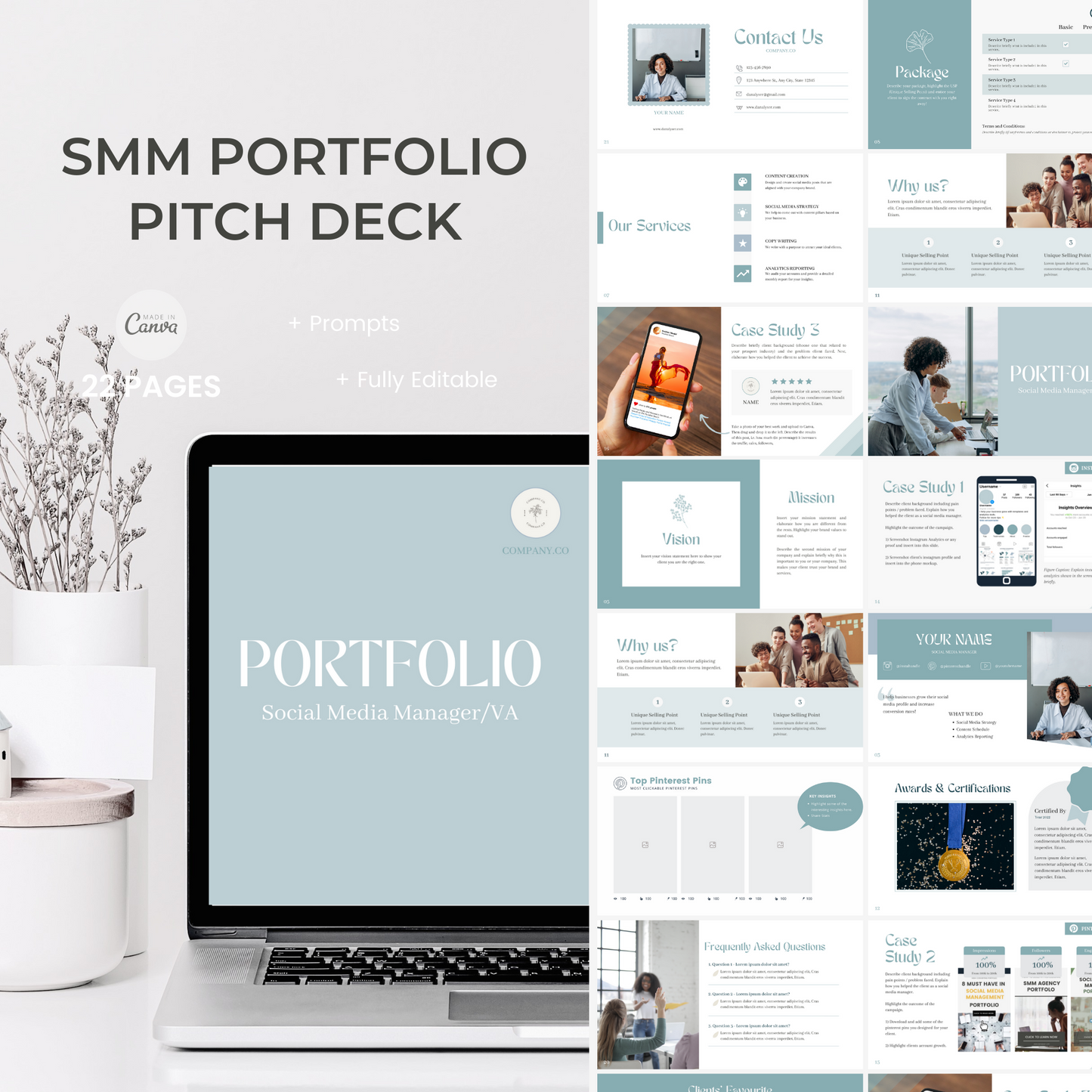 Social Media Manager Portfolio Canva Template