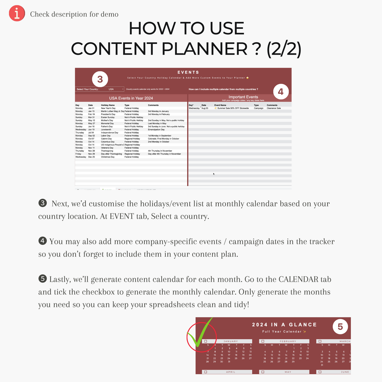 Content Calendar Planner with Holiday Events Tracker