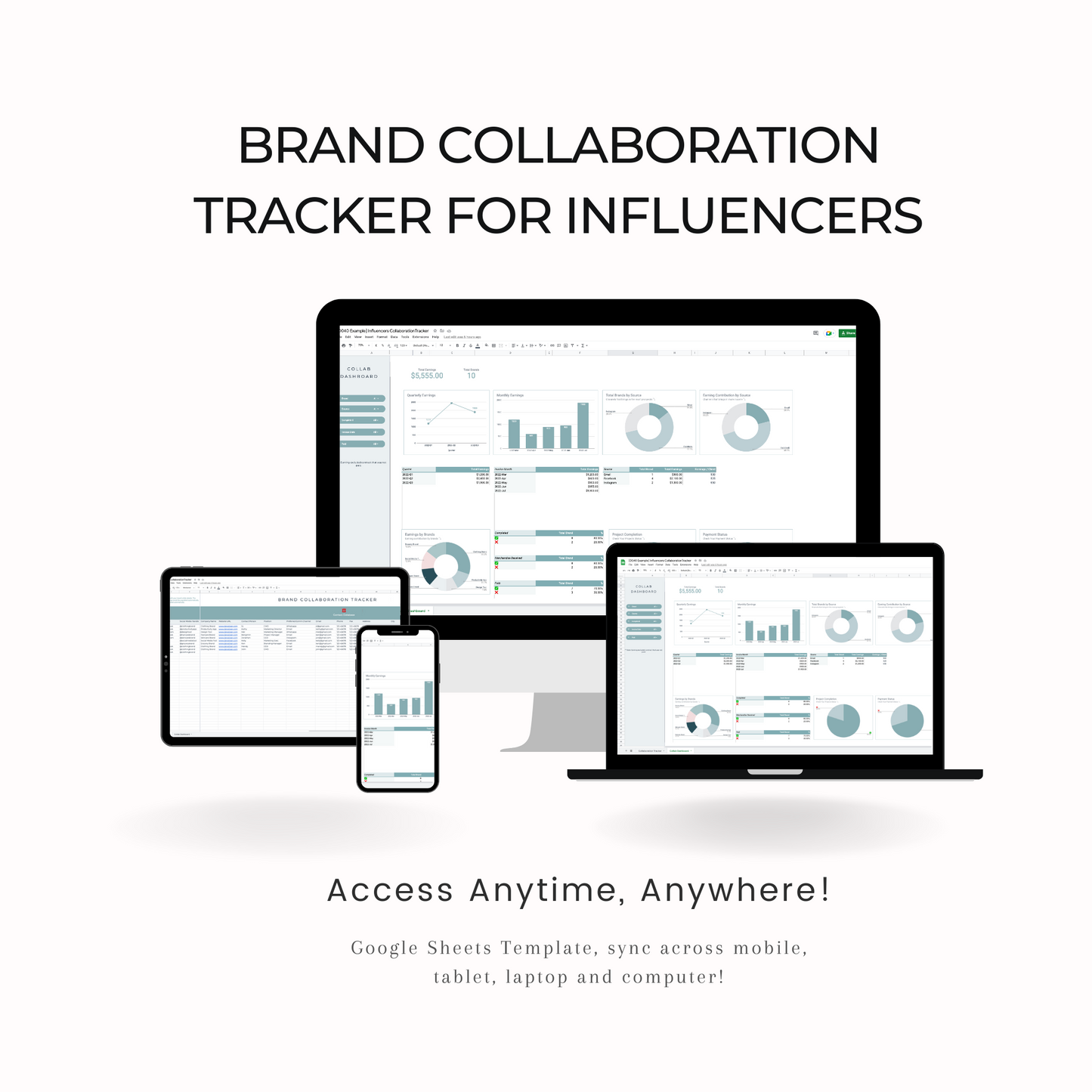 Brand Collaboration Tracker Spreadsheets