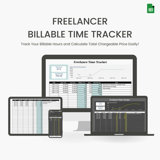 Freelancer Time Tracker Spreadsheets