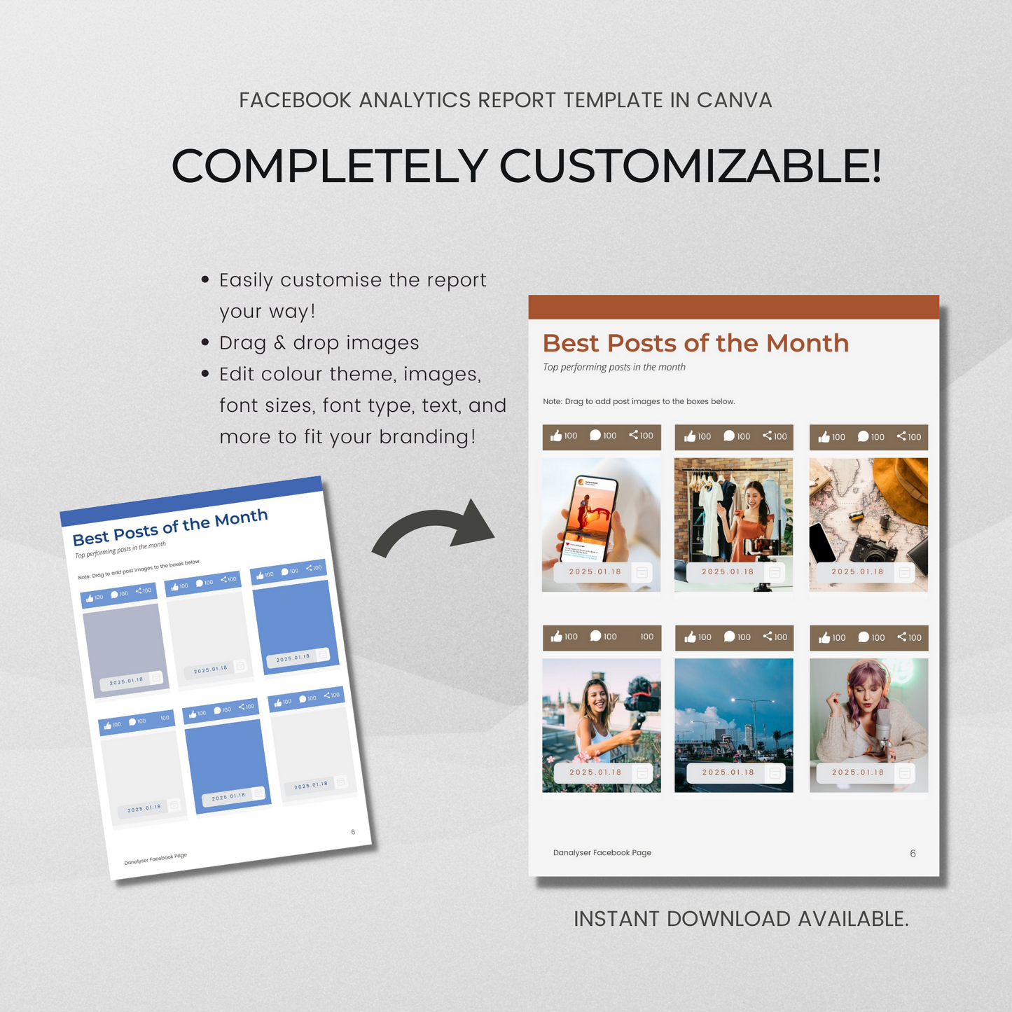 Social Media Report Canva Template