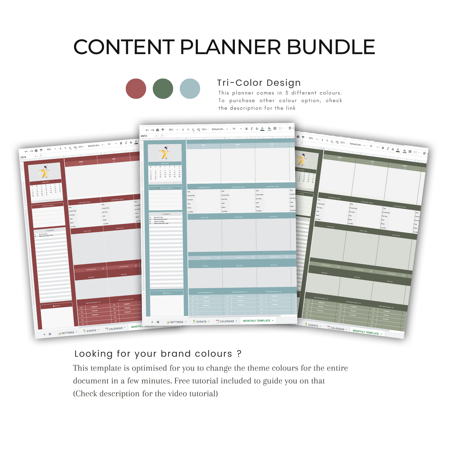 Content Calendar Planner with Holiday Events Tracker