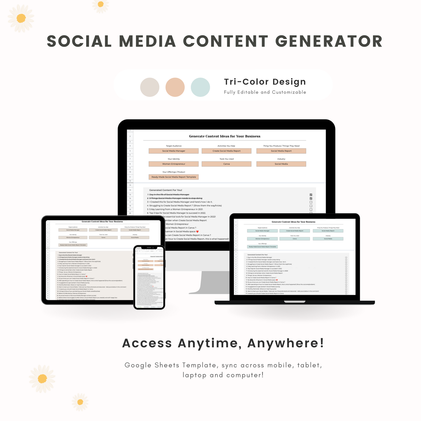 Social Media Content Ideas Generator