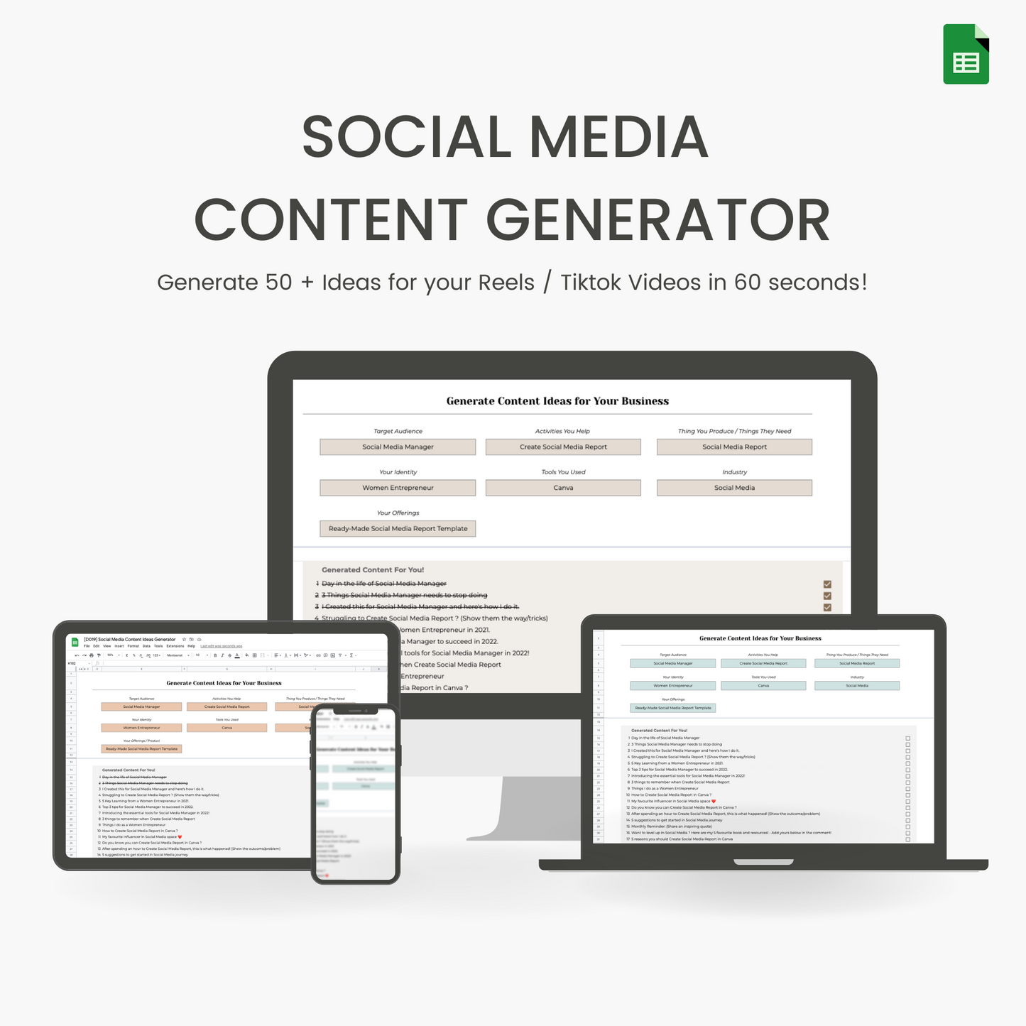 Social Media Content Ideas Generator